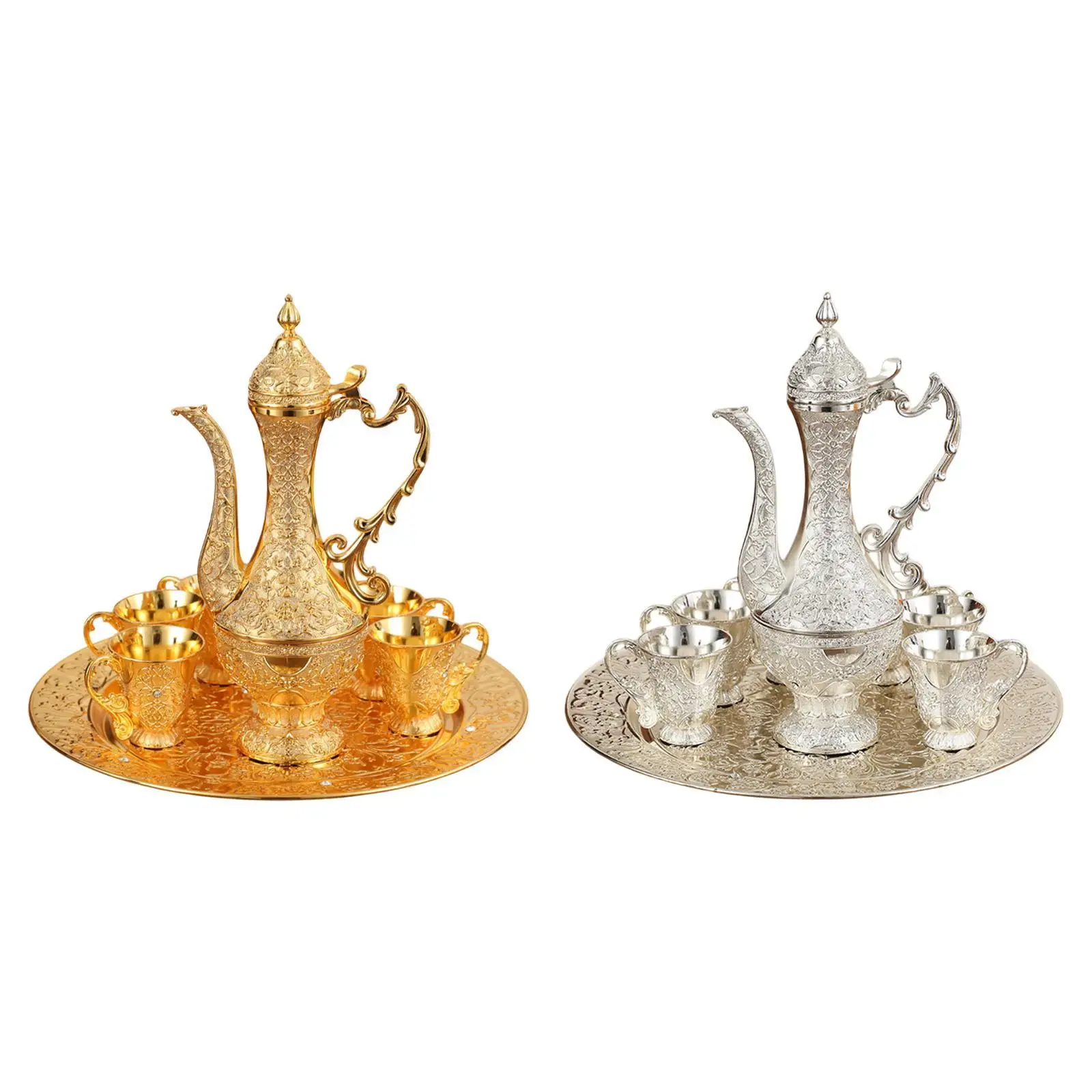 

Turkish Coffee Pot and Cups Set European Stylish for Holiday Events Wedding