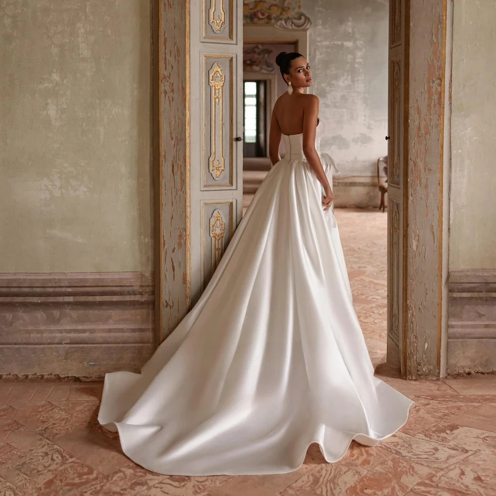 Customized Elegant Pleat A-Line Wedding Dress Women 2026 Sweetheart Sleeveless Modern Style Long Bespoke Occasion Dresses Simple