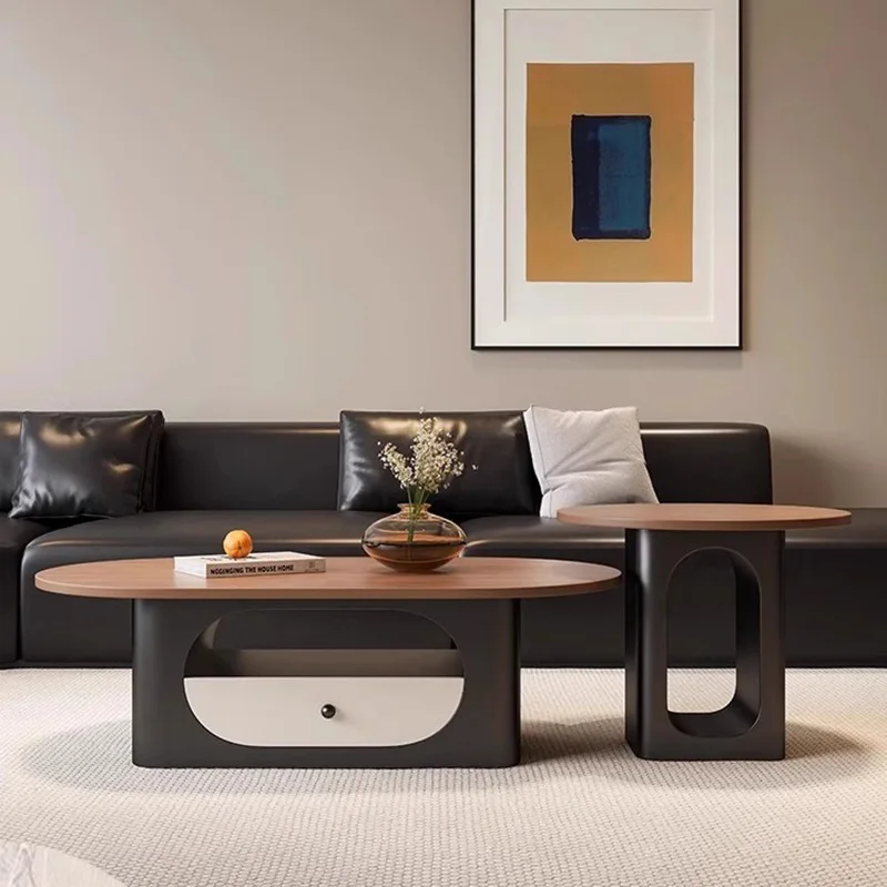 Glamour Nordic Coffee Table With Drawers Vintage Unique Oval Coffee Table Mid Century Design Living Room Coffee Table Furniture