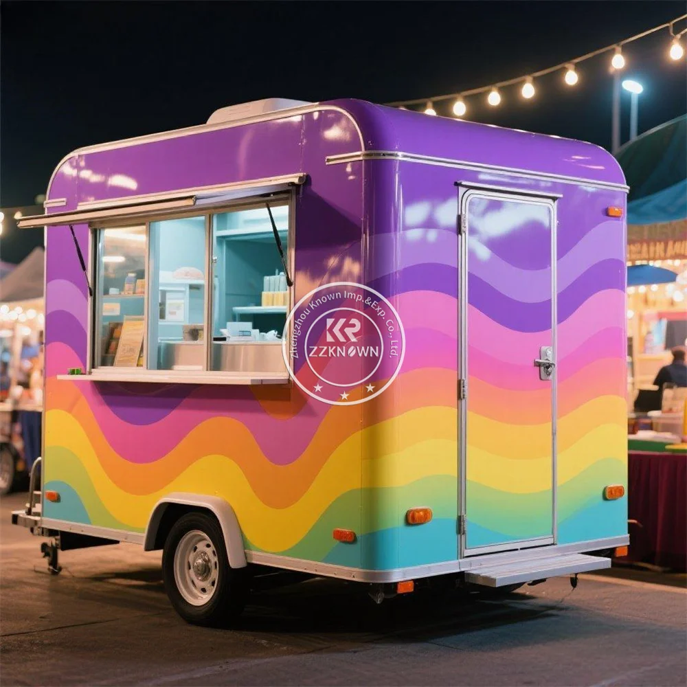 

Грузовик для уличной еды, прицеп для пиццы, полностью оборудованная тележка для мороженого в ресторане, мобильный прицеп для еды с полной кухней