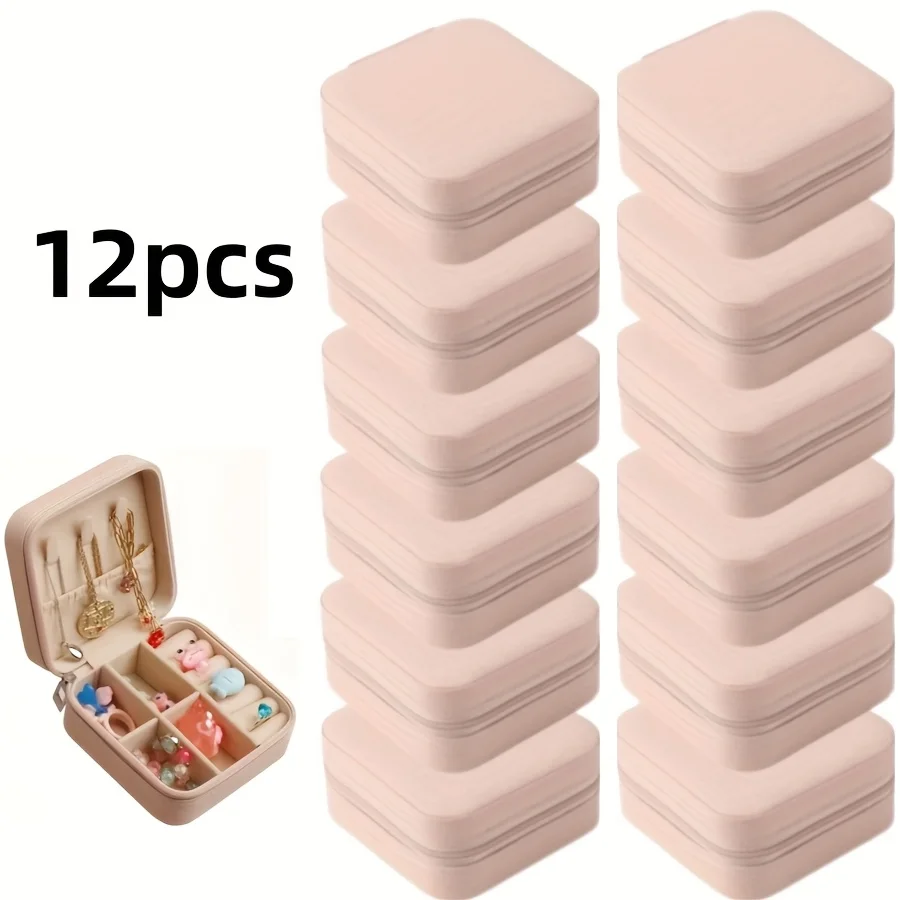 

12 шт. коробка для хранения ювелирных изделий из искусственной кожи, портативный органайзер для сережек, идеальный подарок на День святого Валентина и Новый год