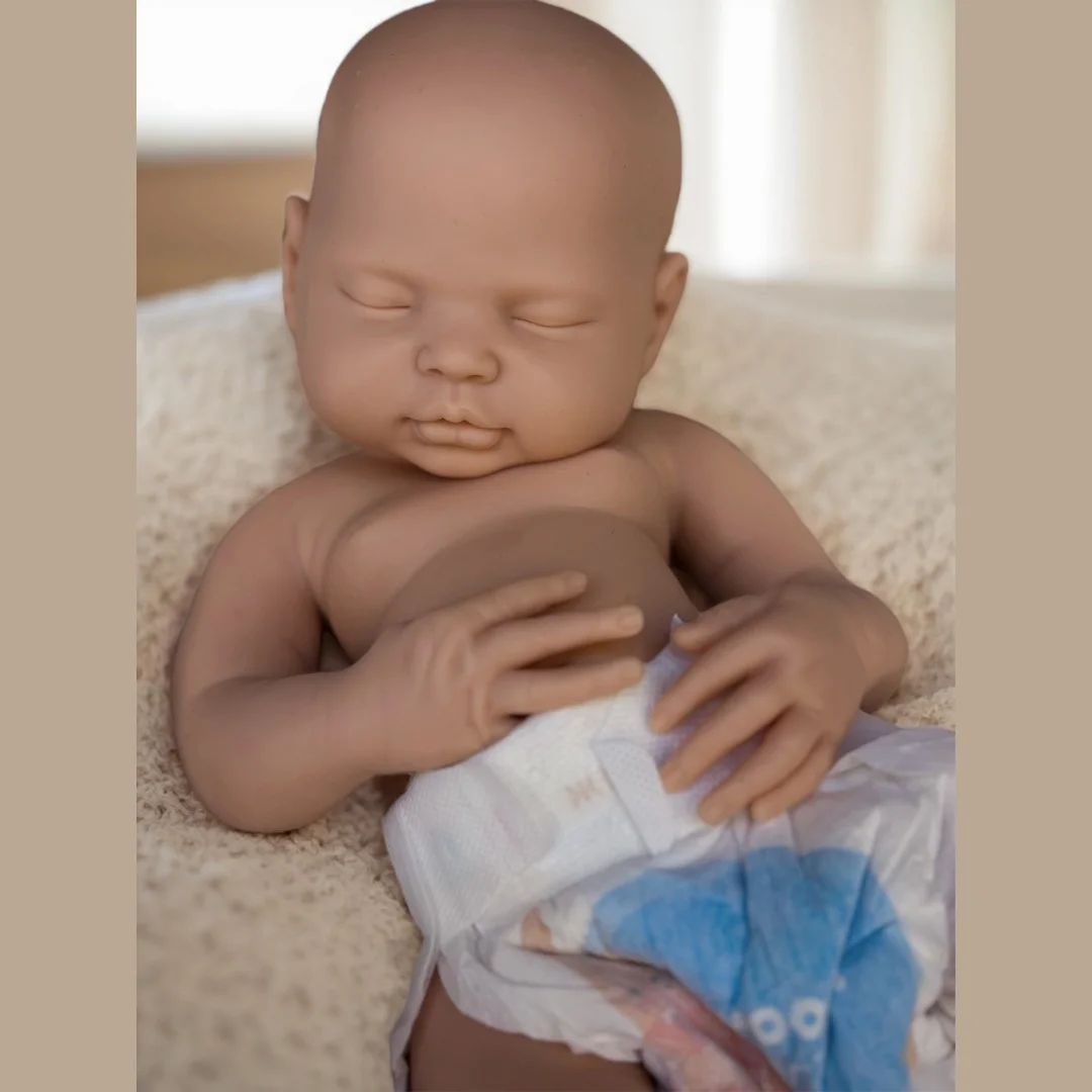 18 بوصة/45 سنتيمتر قابل للغسل غير مصبوغ عيون مغلقة الصلبة سيليكون بيبي تولد من جديد فتاة دمية لمسة ناعمة اليدوية نابض بالحياة دمى الأطفال حديثي الولادة