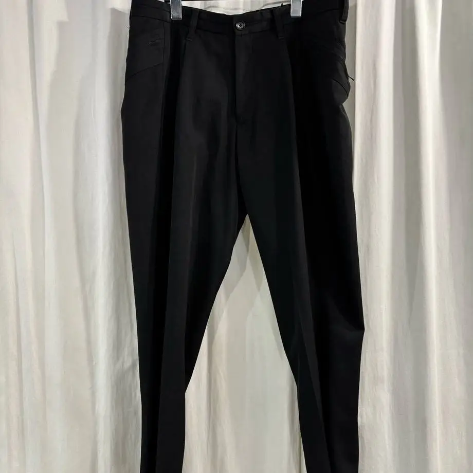 

TOP-YAMAMOTO ® Black Pleated Business Casual Pants for Men - Fashionable and Versatile