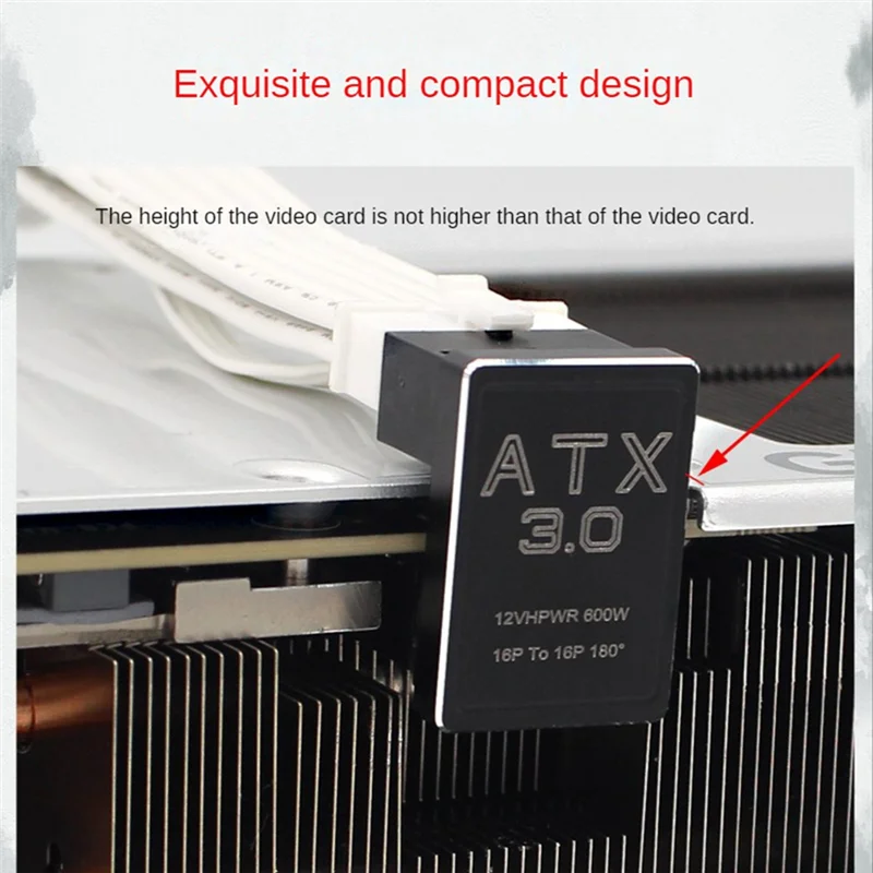 

Durable-ATX3.0 16-контактный разъем «папа» на 16-контактный разъем «мама» адаптер питания Pcie 5.0 12VHPWR 16-контактный 12 + 4-контактный разъем кабеля питания графического процессора, ATX