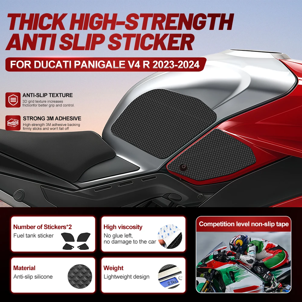 For DUCATI PANIGALE V4 R 2023-2024 Motorcycle Fuel Tank Stickers Protector UV Resistant Sunscreen Personalization Upgrade