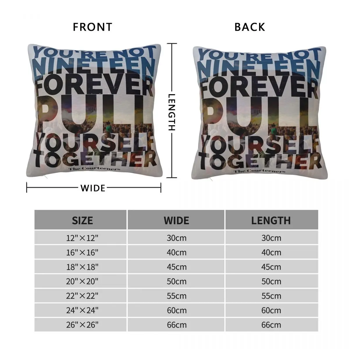 Not Nineteen Forever Lyric Pillowcase Polyester Linen Velvet Pattern Zip Decor Home Cushion Cover 18