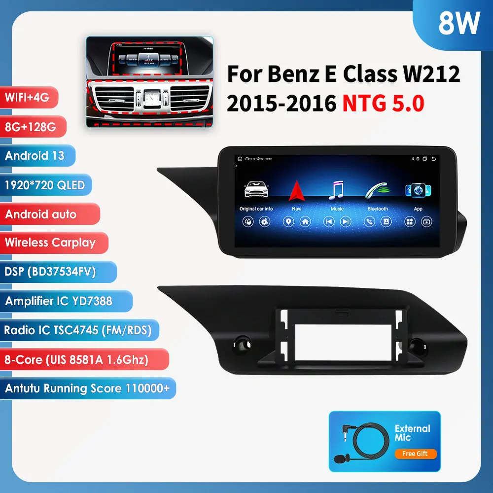 Auto radio Android speler voor Mercedes-Benz W212 S212 E200 E230 E260 E300 2009 - 2012 Draadloze Carplay Auto multimediaspeler GPS