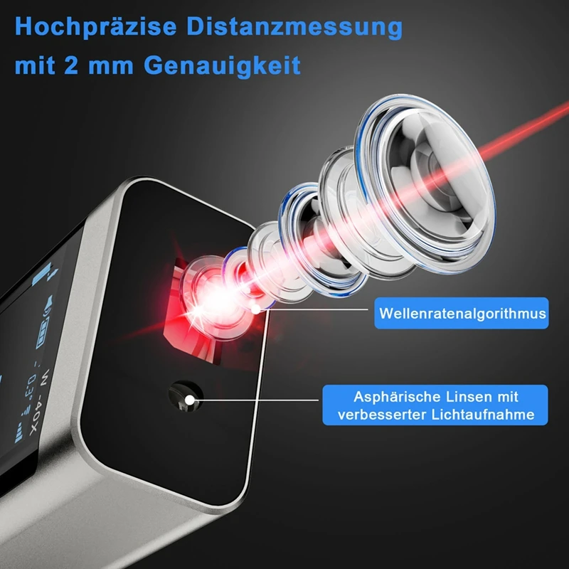 ●40M Smart Digital Laser Distance Meter Range Portable Rangefinder Range Finder Mini Handheld Distance Measuring Tool