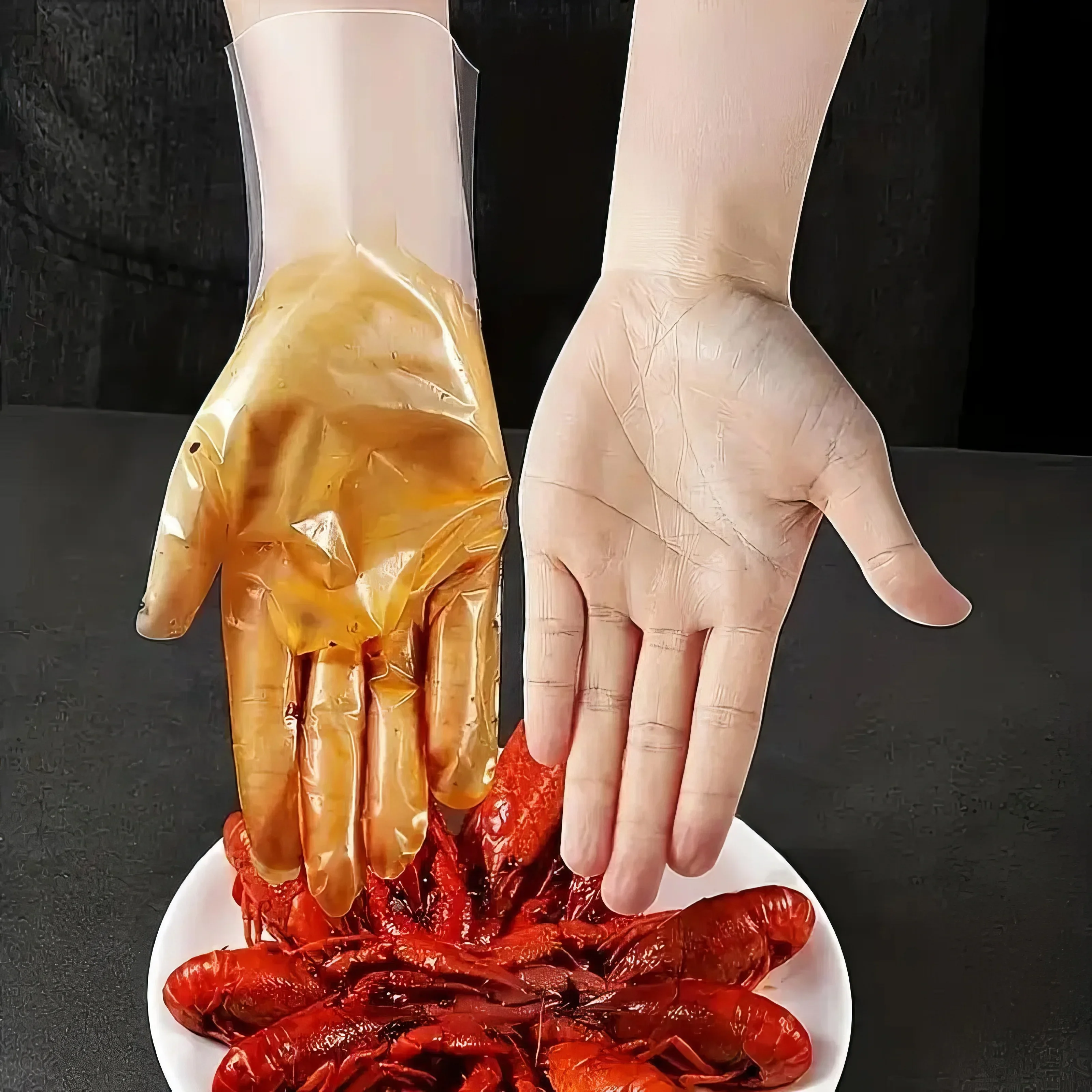 

100 Food Grade Transparent Disposable Gloves, Lightweight To Wear, Hygienic Kitchen Supplies, Used for Food Processing