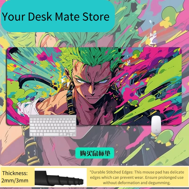 

Большой игровой коврик для мыши Demon Slayer Shinobu Kochou с манга-коллажем, нескользящий, грязеотталкивающий, удлиненный коврик для стола