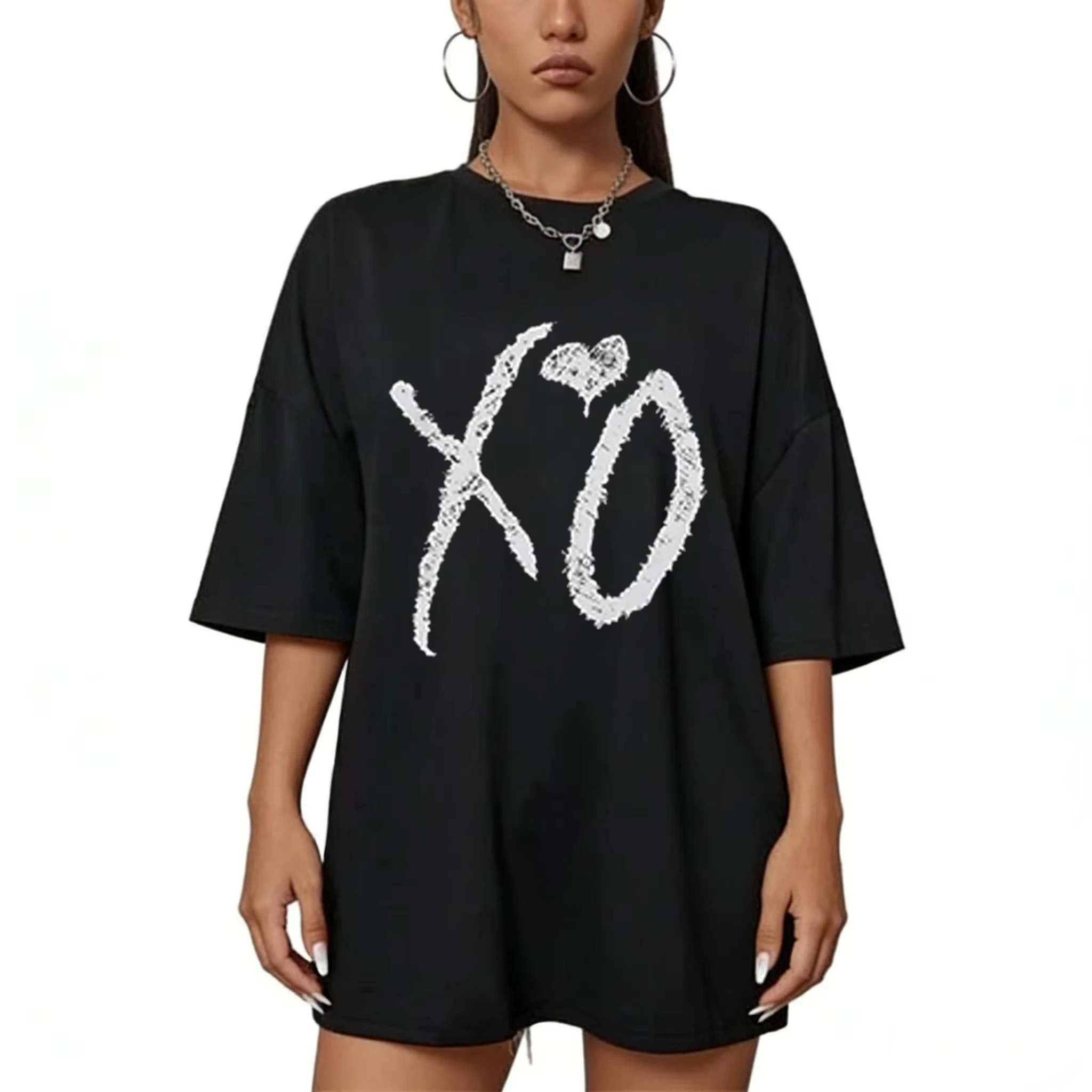 Streetwear Brand Heart - 재미있는 흰색 XO 하트 손그림 그래피티