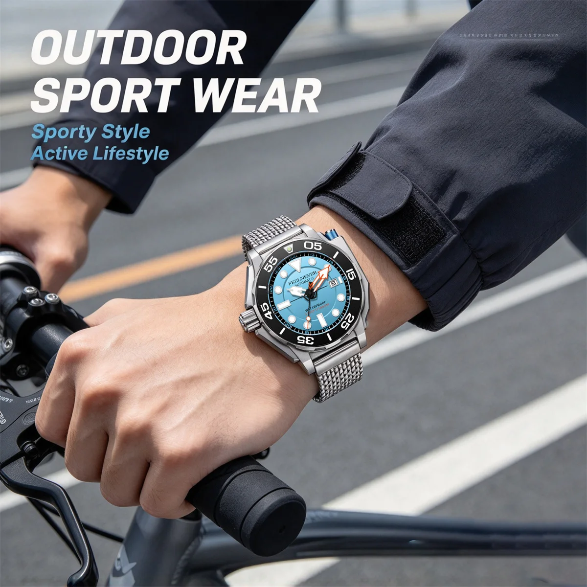 FeelNever Top Brand Luxury Automatic Watch For Men Fashion Business Watch Men 1000M Waterproof Men's Mechanical Wristwatches view 6