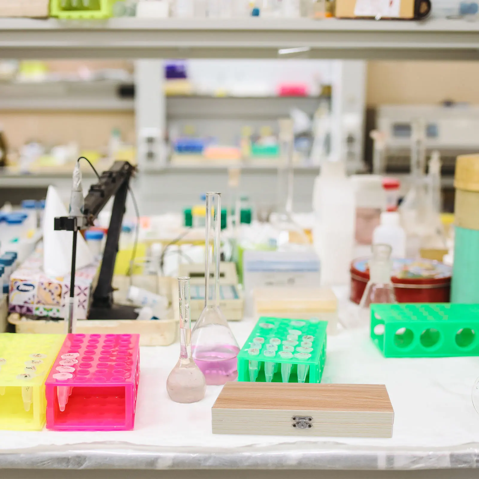 

Wooden Box Natural Wood Biology Slide Storage Case For Specimen Collection Microscope Slide Holder Teaching Equipment