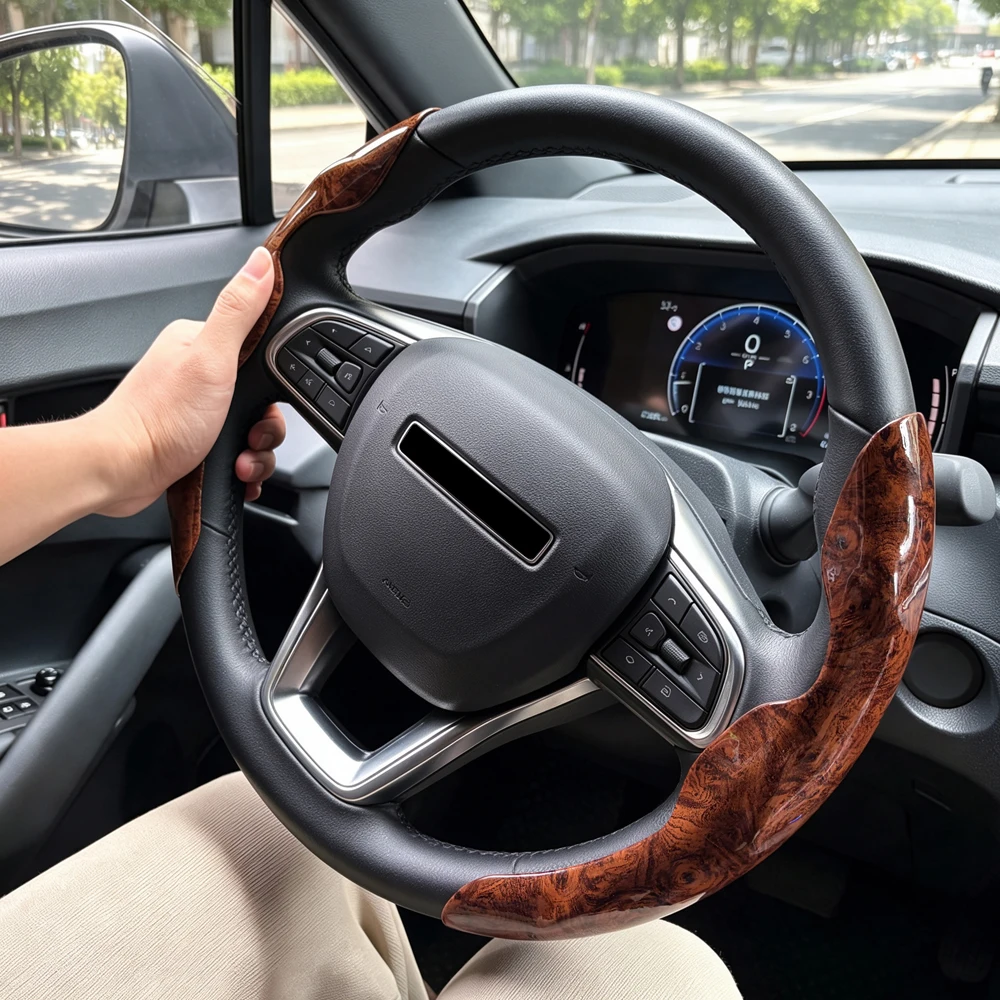 Peach Wood Grain Car Steering Wheel Cover Ultra-thin Handle Universal Protective Case For Jetour T1 T2 G700 X70 Plus Dashing S06
