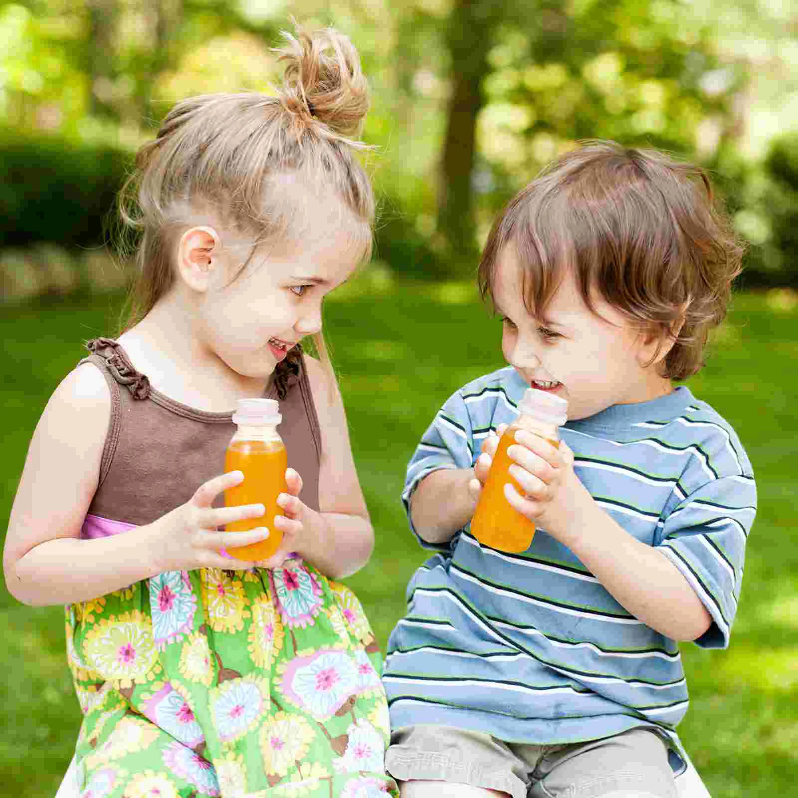 Botol minum dengan tutup transparan, 10 buah botol minuman praktis nyaman minuman hewan peliharaan sederhana untuk anak