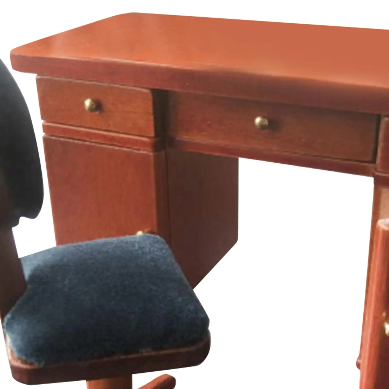 Dollshouse Computer Desk & Chair, Wooden, Simulation, 1:12 Scale Miniature Home