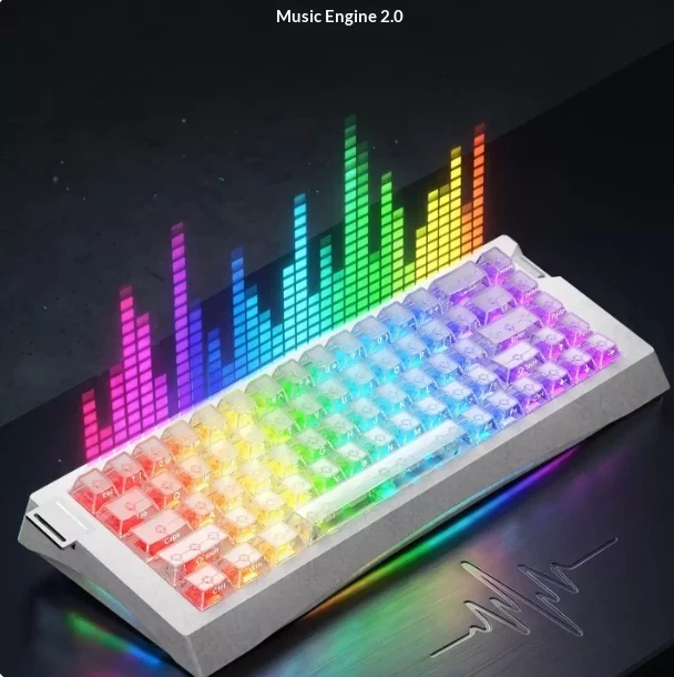 Ajazz Ak680v3 Magnetic Switch Mechanical Keyboard Wired Hot Swap Carbon Fiber Dual Light Position Custom Esports Gaming Gamers
