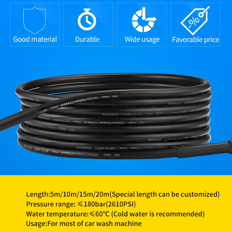 Car Wash Accessories High Pressure Washer Hose M14 M2215 M2214 For Car Wash Water Gun Pipe For Car Cleaning Machine