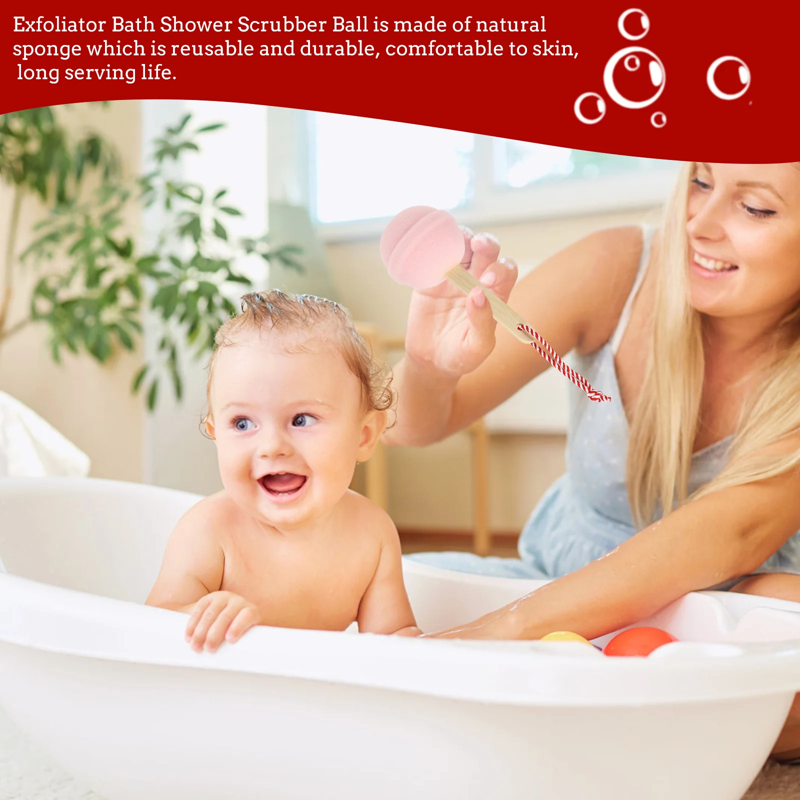 

2Pcs Exfoliating Shower Sponge Natural Sponge Body Scrubber for Bath Deep Clean Dead Skin Removal Portable Lightweight