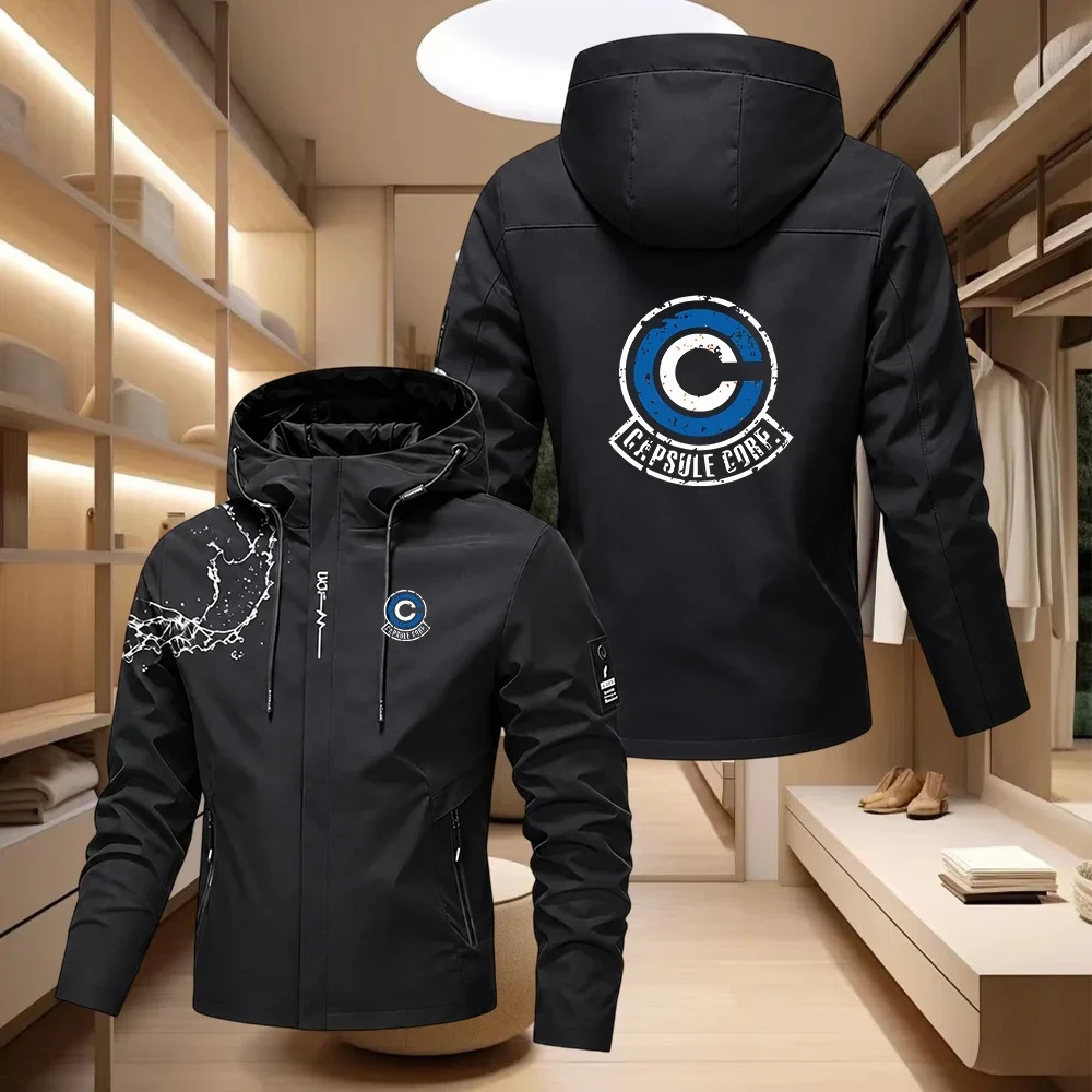 Capsule Corp Cool Dynocaps Anime Gym Men's Hooded Sports Shirt Men's Spring and Autumn Hooded Fishing Outdoor Sports Jacket