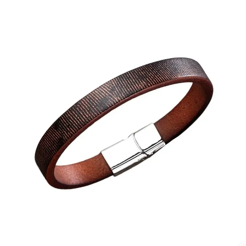  Soft Distressed Leather Cuff Bracelet Handcrafted Unisex Jewelry Gift For Couples Vintage Everyday Fashion Accessory