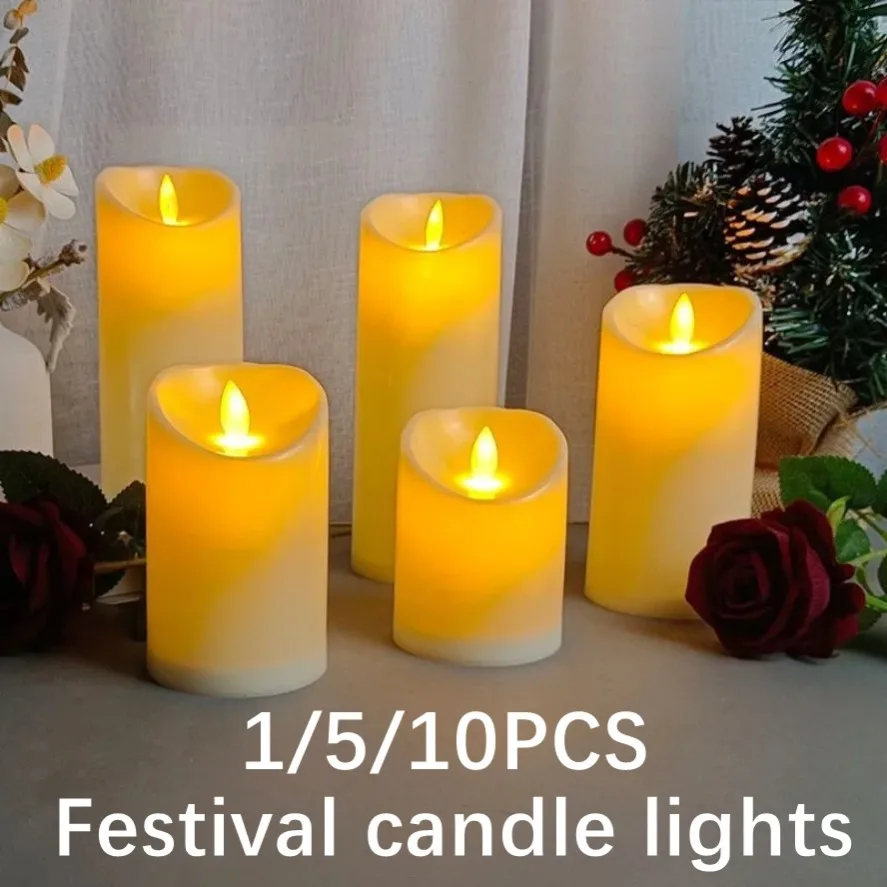 

1 ~ 10 шт. качели светодиодные свечи беспламенный мерцающий свет беспламенная свеча для рождественского свадебного декора принадлежности для дня рождения ﻿