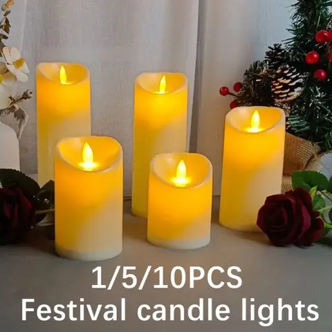 1~10PCS Swing LED Candles Flameless Flickering Light Flameless Candle for Christmas Wedding Decor Birthday Party Supplie  ﻿