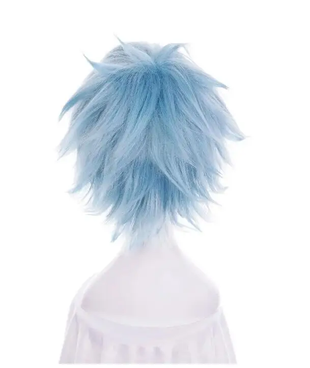 30cm Short Blue Mix Fluffy Layered Synthetic  Cosplay Wig Heat Resistance Costume Party Wig