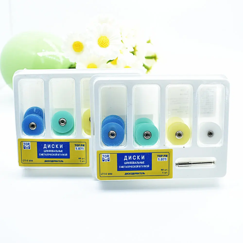 40pcs/Pack Dental Polishing Discs Gross Reduction Contouring Mandrel Stripes Set Dental Materials Teeth Whitening