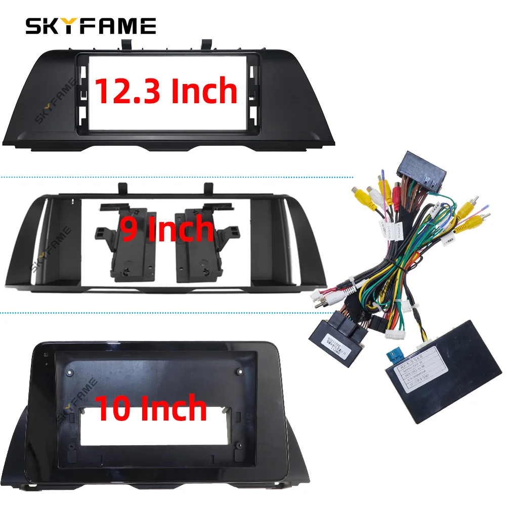 

SKYFAME Автомобильная рамка 9/10/12,3 дюйма, лицевой адаптер Canbus Box, декодер Android, радиоприемник, комплект панели для BMW 5 серии F10 F11