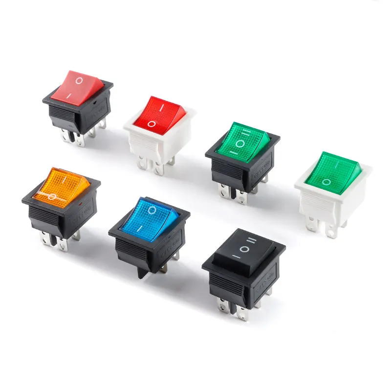 KCD4 Boat Rocker Switch 4/6Pin 15/16/20A Red Black Green LED Power Button Car Marine RV ATV Winch 12V DC 4WD