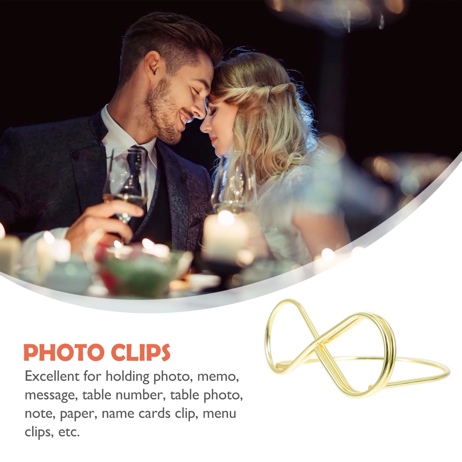 20Pcs Metal Place Card Holders Photo Clip Stands Wedding Table Number Name Sign Stand for Wedding Birthday Party Home Decoration