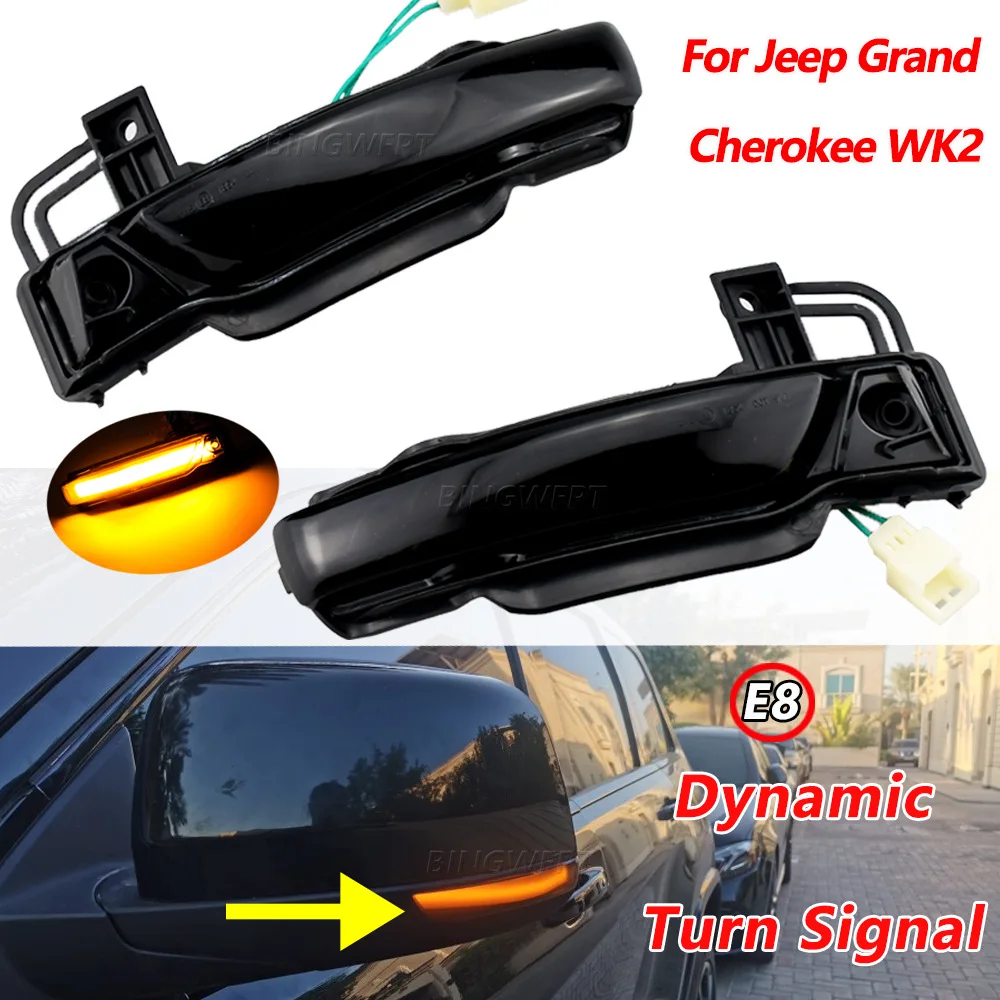 2pcs For Jeep Grand Cherokee WK2 2010-2020 Modified LED Mirror Turn Signals