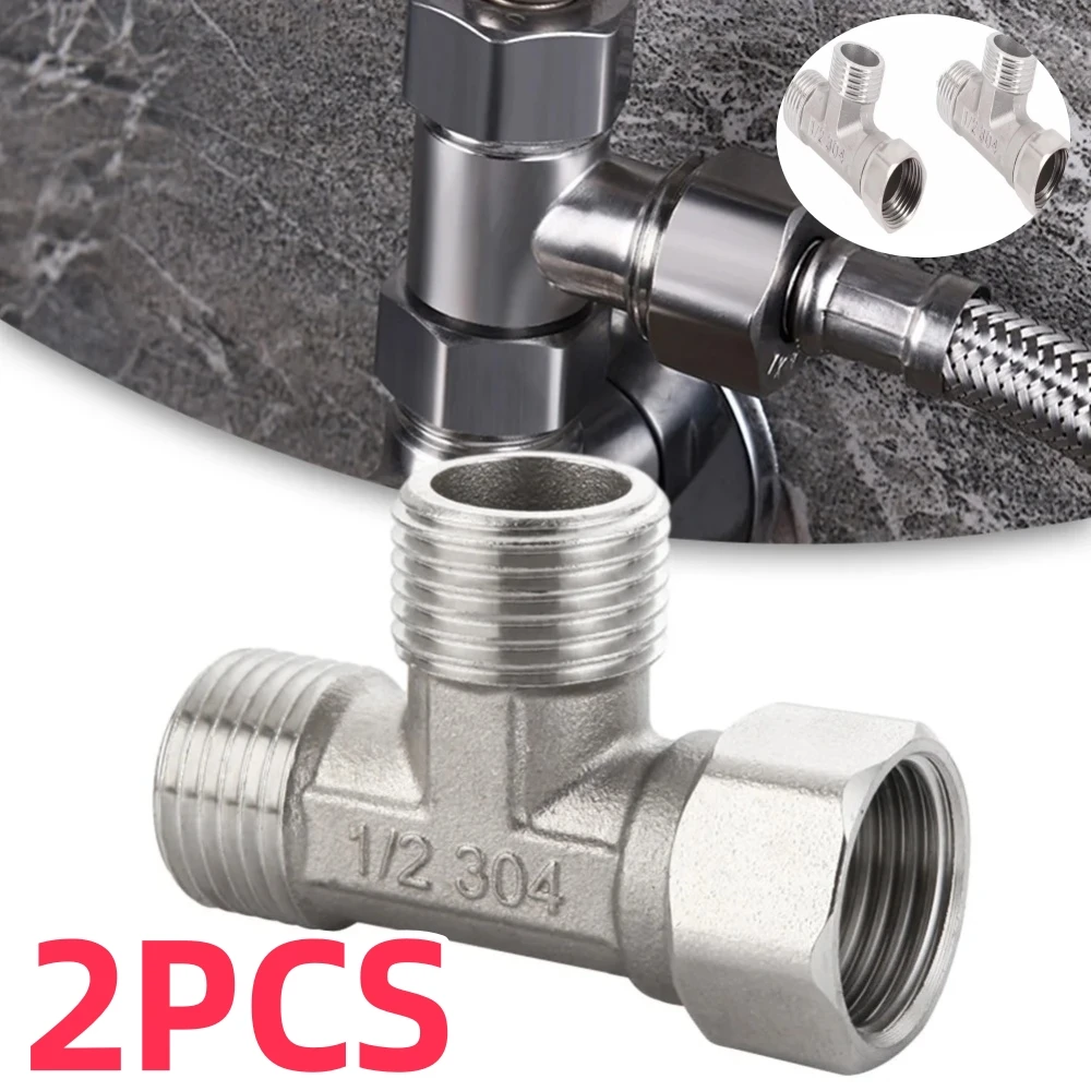 

1/2 шт. Т-образный адаптер из нержавеющей стали G1/2 дюйма, трехходовой переключающий клапан для ванны, биде, распылителя, душевых принадлежностей