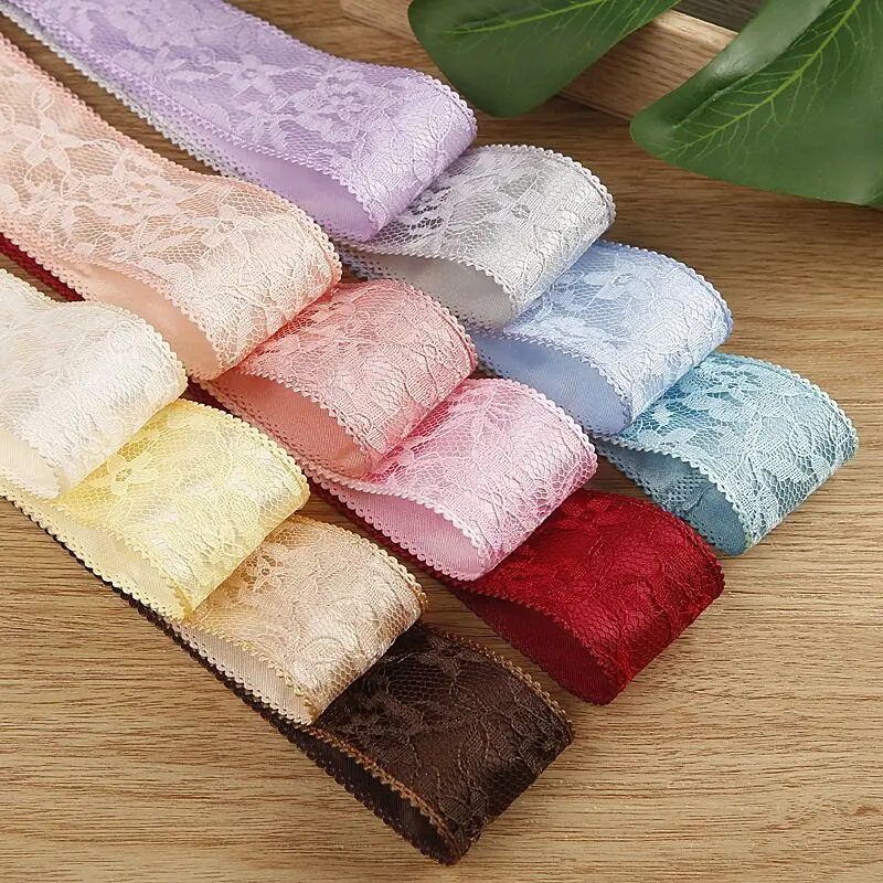 9 Yards 38MM Double Lace Edge ribbon DIY Handmade Materials Headwear For Hair Bows Clothing Shoes Hats Accessories Home Crafts