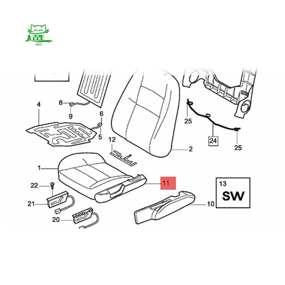 

A22E-39802015 Front Power Seat Left Side Switch Panel Trim Cover For Volvo S80 XC90 V70 S60