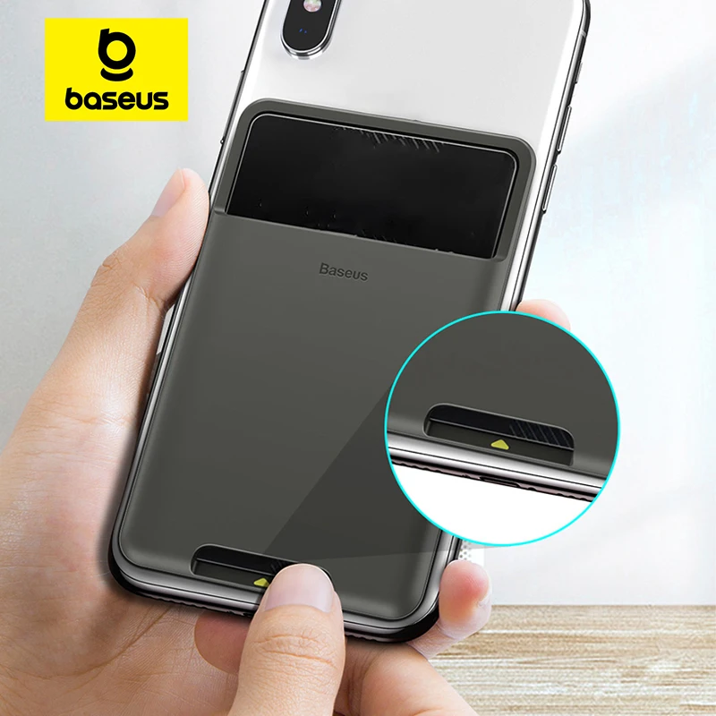 Baseus Silikonowe etui na kartę telefoniczną Etui na kartę telefoniczną Etui na kartę ID Etui na kartę Slim Naklejka na iPhone X Xs XR Samsung
