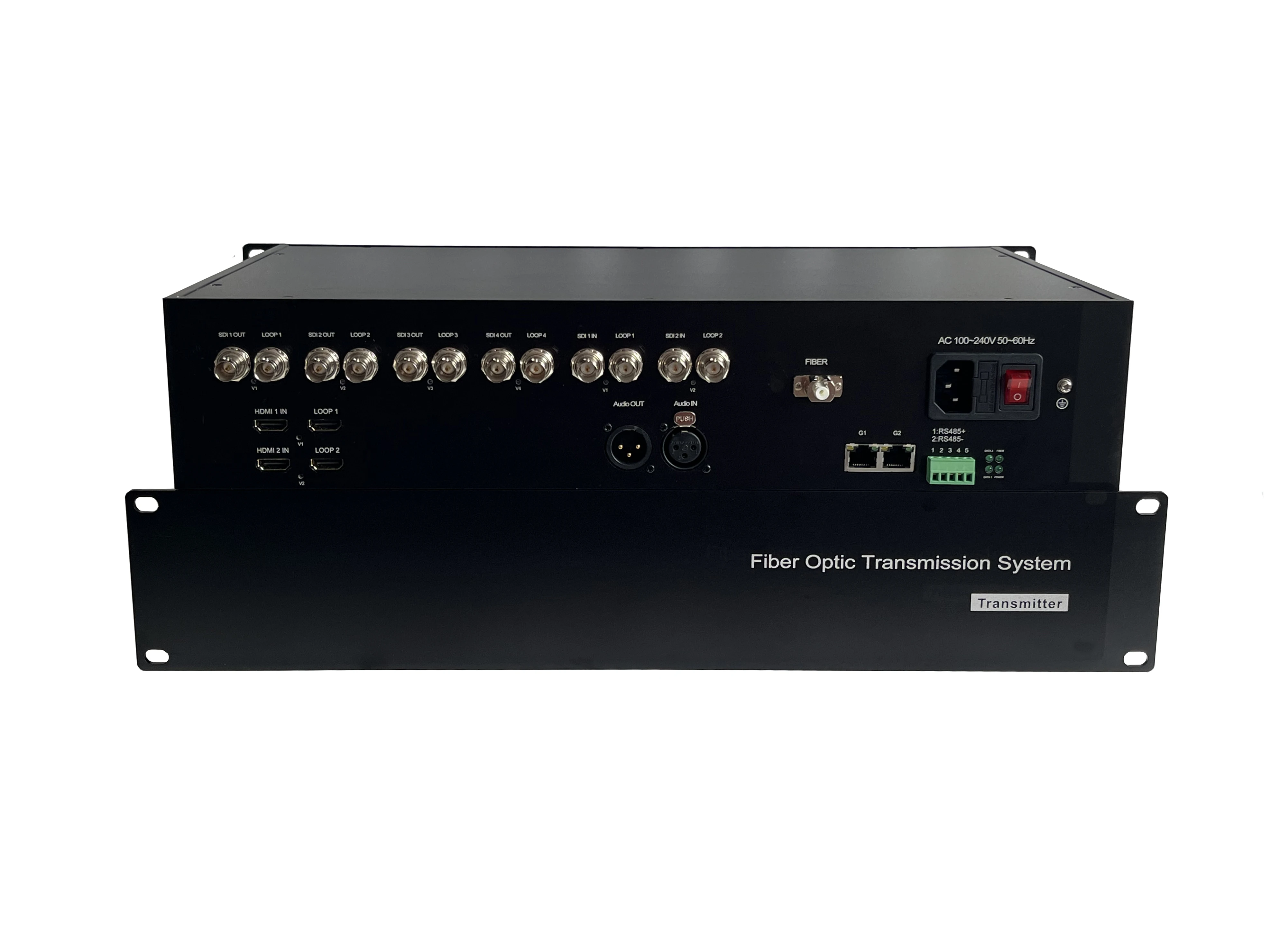 3G SDI and HDMI Video and XLR audio and Ethernet over Fiber Extender 20km