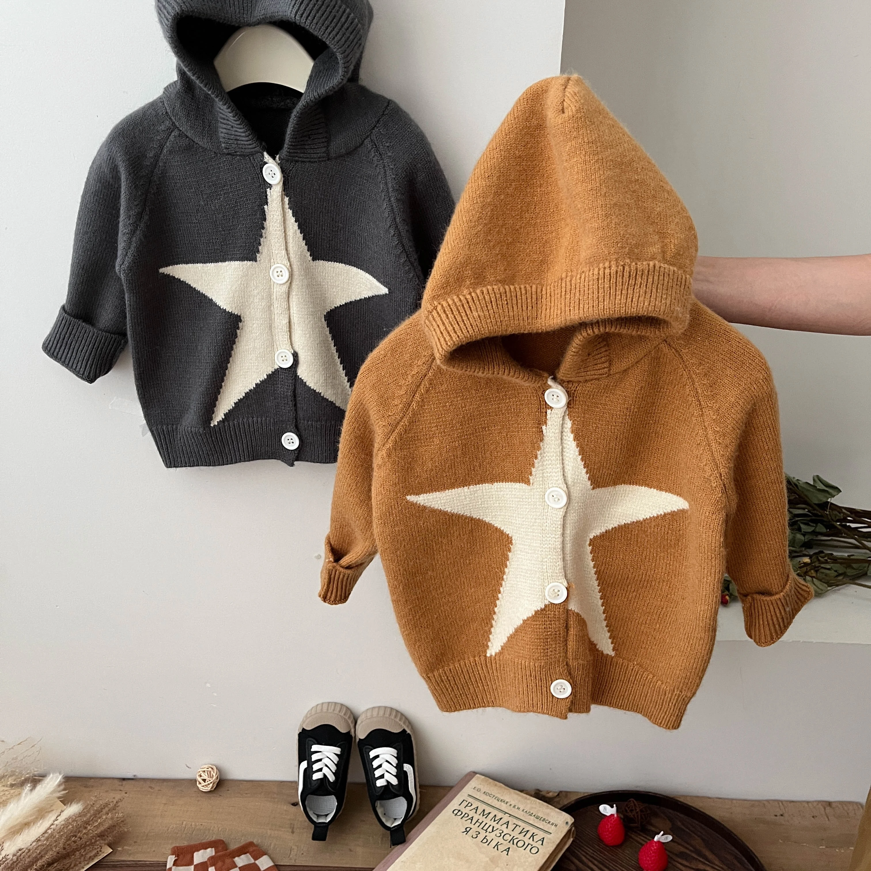 Spring And Autumn Newborn Baby Girls And Boys Coat Sweater Cute Travel Hooded Cotton Long-sleeved Korean Fashion Soft Casual