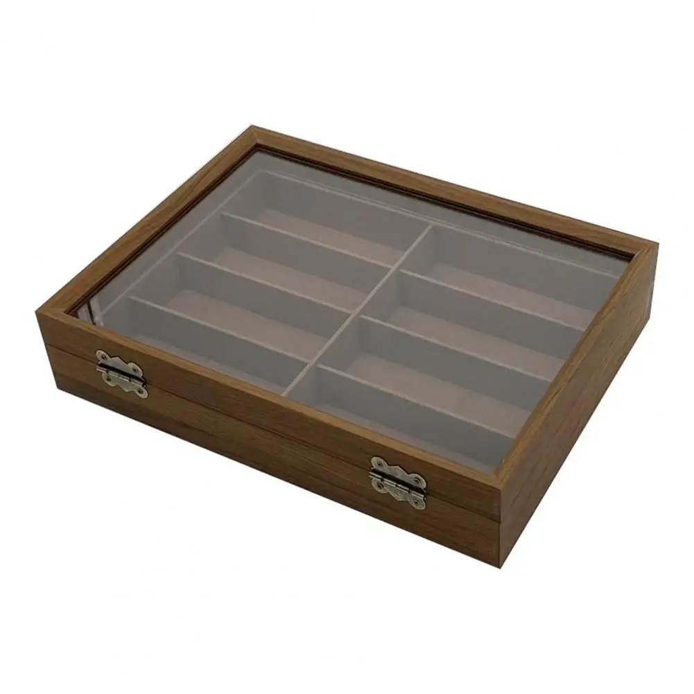 Wooden Sunglasses Display Case, organizador de óculos com vitrine para vários óculos e jóias