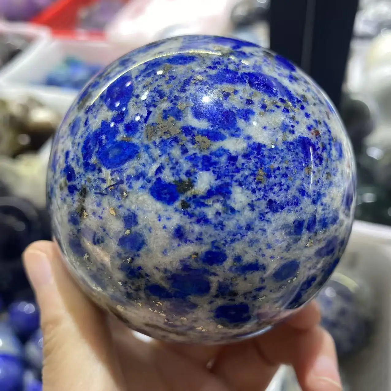 Natural K2 Lapis Lazuli Crystal Sphere, For Spiritual Healing, As a Decoration For Home Aquarium, Demagnetization, As a Gift, Fo