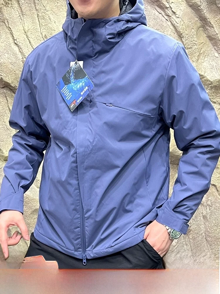 

Lightweight Waterproof Cotton 3D Tailored Outdoor Men's Autumn Winter Jaet Youth Faion Stand Fit Long Sve Hoodie