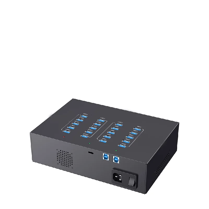 JX610 Hub USB 3,0 de grado Industrial, transferencia de datos de alta velocidad, 20 puertos