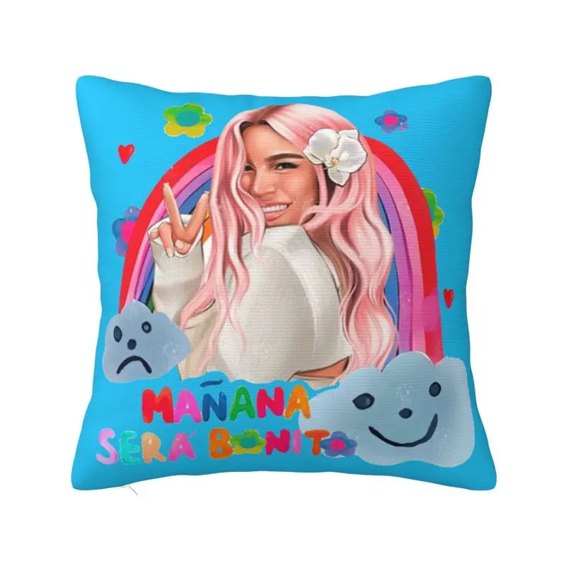 Manana Sera Bonito Karol G Cushion Cover 66x66 cm Polyester Velvet Throw Pillow Case For Sofa Car Decoration Bedding Pillowcase