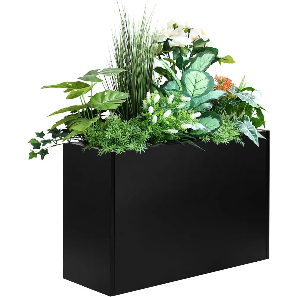 

Steel Planter Box 38”x12”x24”, Rust-Resistant Large Outdoor & Indoor Plant Container, Metal Garden Box with Drainage