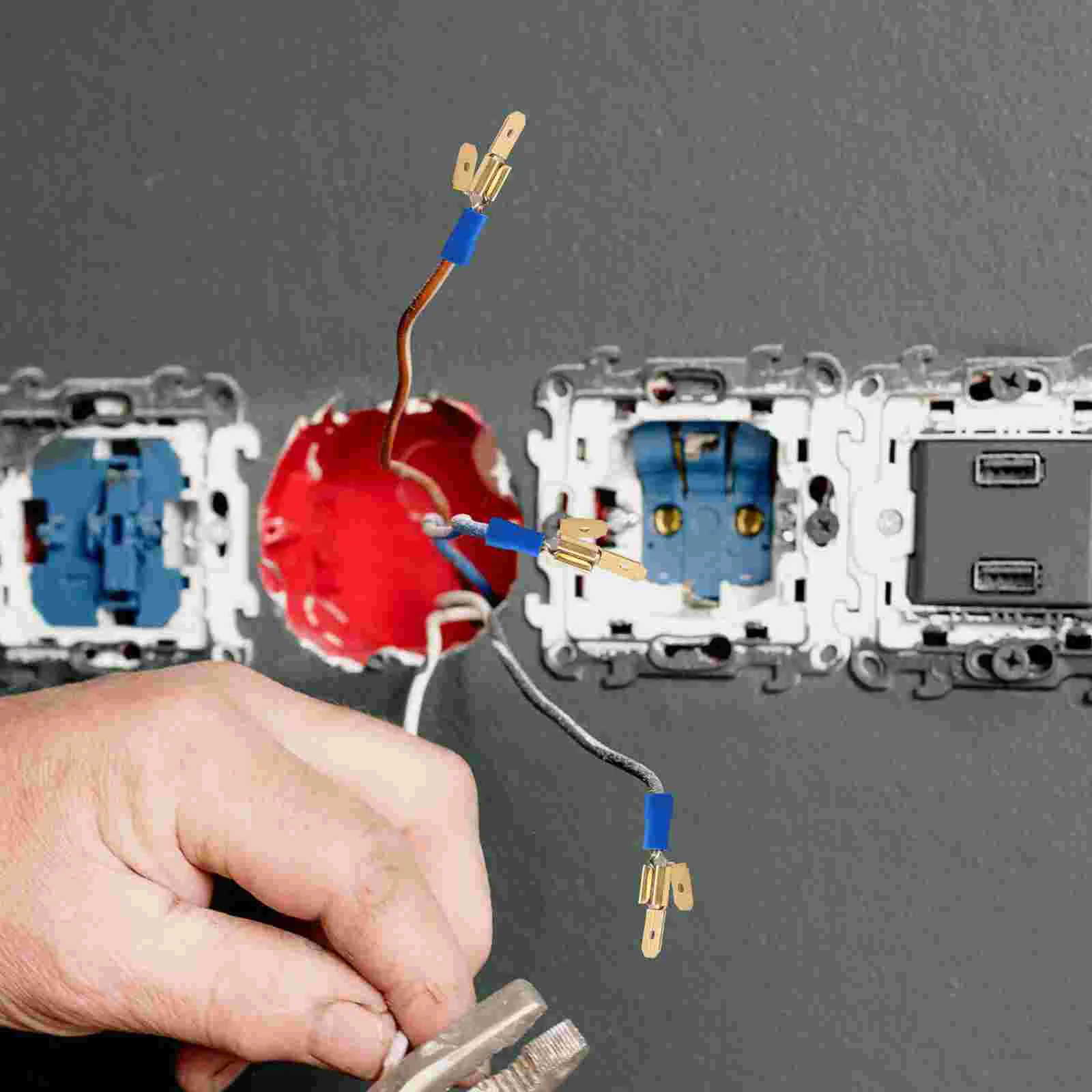 25 قطعة من موصلات الأسلاك الطرفية بأسمائها الحقيقية، قطع الاتصال السريع لأجهزة الأسلاك الكهربائية، محول المزدوج الخلفي #5