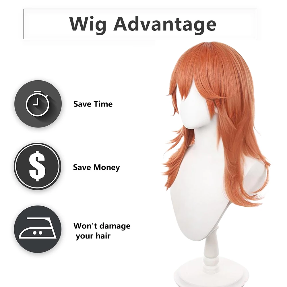 Anime Chainsaw Man Angel Devil Cosplay Synthetic Hair Layered Slightly Curly Suitable Daily Party Role Play Heat Resistant Wig