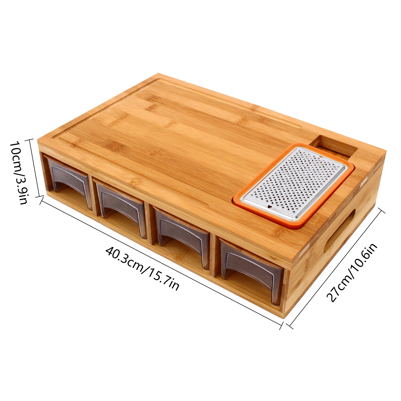 Multi-functional Storage Drawer Cutting Board - Bamboo Color 40*26*9.5  Bamboo Cover