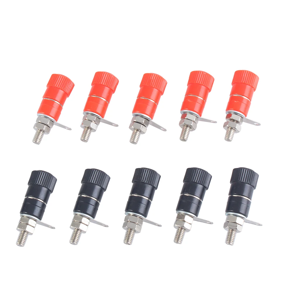 10PCS/LOT Terminal Blocks JS-910B 4mm Amplifier Terminal Connector Binding Post Banana Plug Jack Mount Black Red