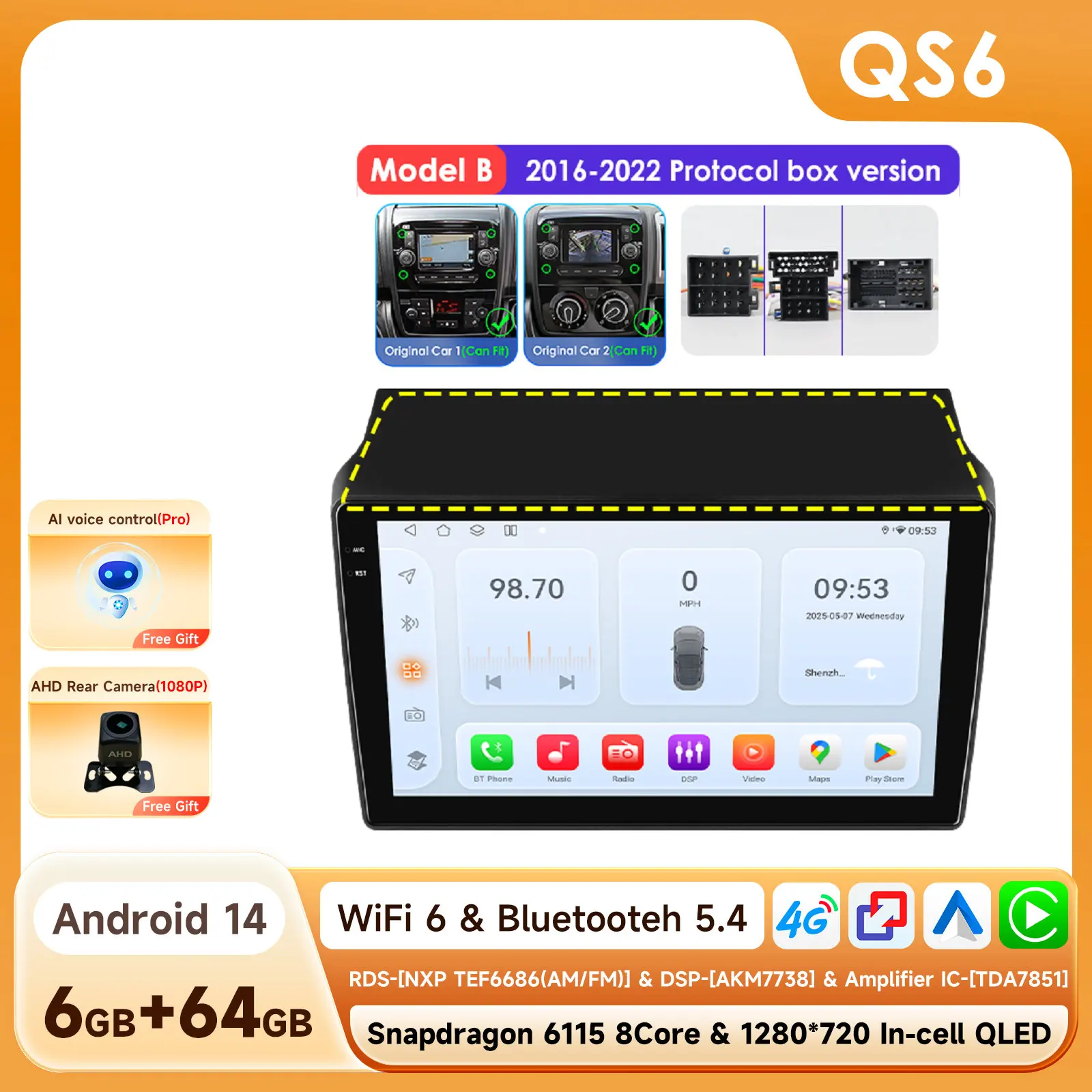 OSSURET Android Autoradio voor Fiat Ducato 3 Citroen Jumper 2 Peugeot Boxer 2 2016-2022 Auto multimedia Speler 6115 8 Core GPS